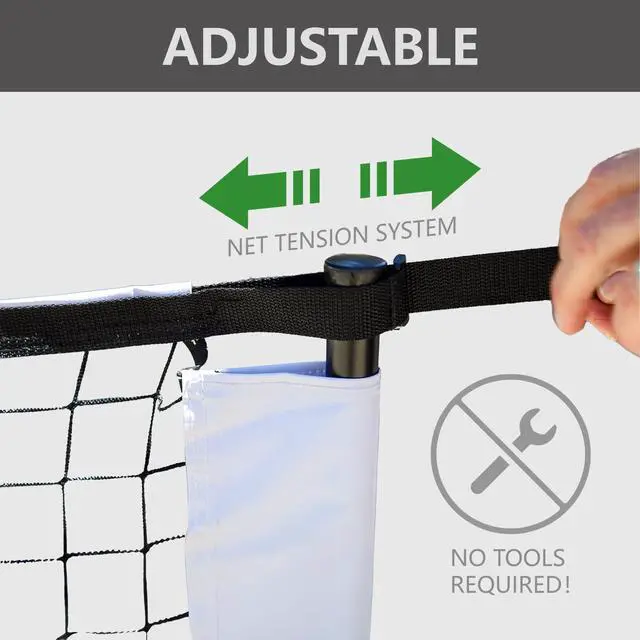 Alt view image 4 of 6 - Portable Pickleball Net Set System with Metal Frame and 22FT Regulation Size Pickball Net with Carry Bag for Backyard, Driveways, Outdoor Game