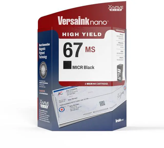 Main image of Nano HP 67 MS MICR Black Ink Cartridge for Check Printing