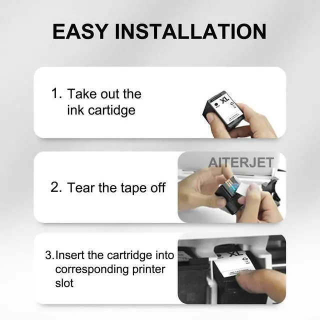 Alt view image 7 of 7 - High Capacity 3XL Verite 5 Replacement Ink Cartridge ReManufactured for Verite 5 V50 V55 V55W Eco V55 Plus V60 Eco 640 Eco 64 Series V65 Eco V65 Plus (1 Black/1 Tri-Color, Combo)