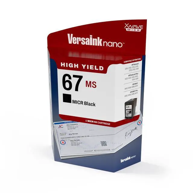 Alt view image 3 of 4 - Nano HP 67 MS MICR Black Ink Cartridge for Check Printing
