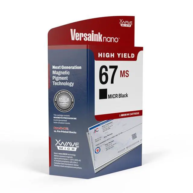 Alt view image 2 of 4 - Nano HP 67 MS MICR Black Ink Cartridge for Check Printing