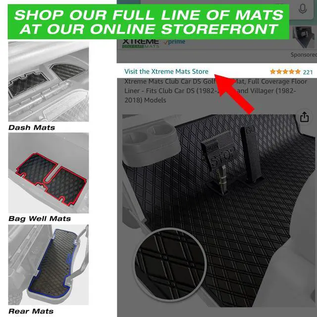 Alt view image 7 of 7 - Xtreme Step Floor Mat for EZGO Golf Cart Rear Seat Kit Step-All Black | Compatible with EZGO RXV & TXT Golf Cart Models with select Factory Rear Facing Seat, Full Coverage Protection, 40.9" x 15.5"