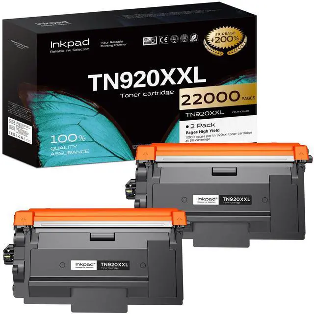 Main image of TN920XXL Toner Cartridge Replacement for Brother HL-L6210DW(2 Black) | TN920XXL Extra High Yield Black Toner with Chip. Up to 11,000 Pages Each. Compatible with HL-L5210DN, MFC-L5710DN Printers