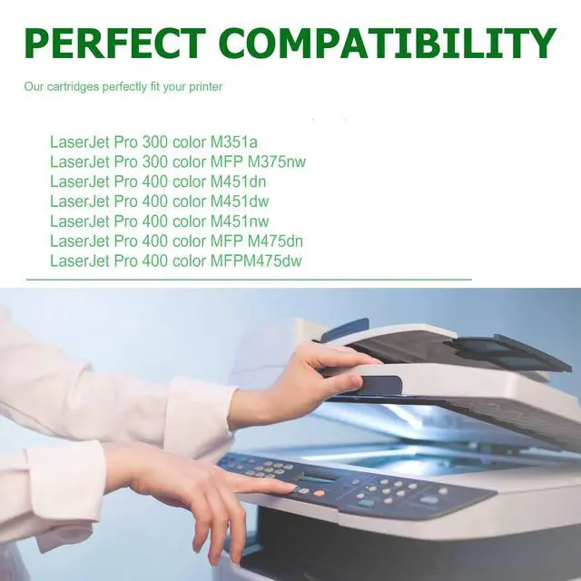 Alt view image 3 of 5 - 305A 305X Toner Cartridges 4 Pack Replacement for HP LaserJet Pro 400 Color | M451dn M451nw M451dw MFP M475dw M475dn Pro 300 M375nw (Black,Cyan, Magenta, Yellow)
