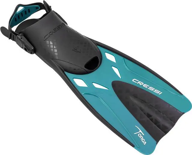 Alt view image 4 of 6 - Adult Complete Snorkeling Set (Mask, Dry Snorkel, Adjustable Fins) - Lightweight Traveling Equipment - Tonga Pro Dry Set: Designed in Italy