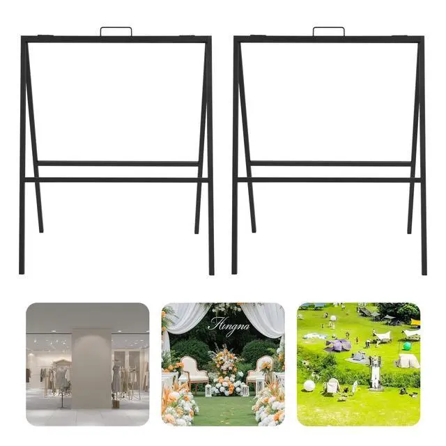 Alt view image 7 of 7 - 2 Pack Heavy Duty Sign Holder, 18x24 Inch Folding A-Frame Stands, Weatherproof Sidewalk Poster Stand for Outdoor Store Business Advertising Events Poster Display