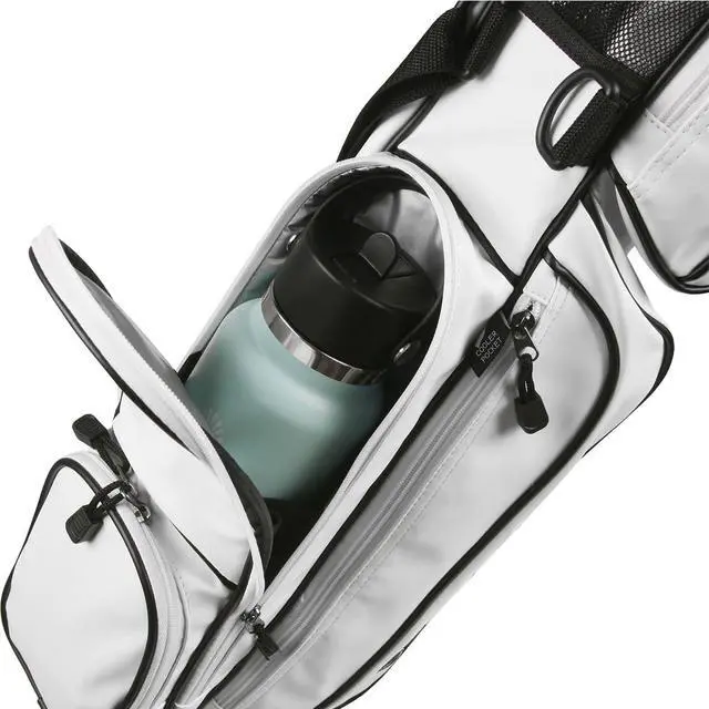 Alt view image 4 of 7 - Pitch 'N Putt Elite Sunday Golf Bag with Stand | Synthetic Leather, Lightweight, Small, Carry Handle, Rain Hood Cover, For A Few Clubs, Par 3, Driving Range, Men & Women