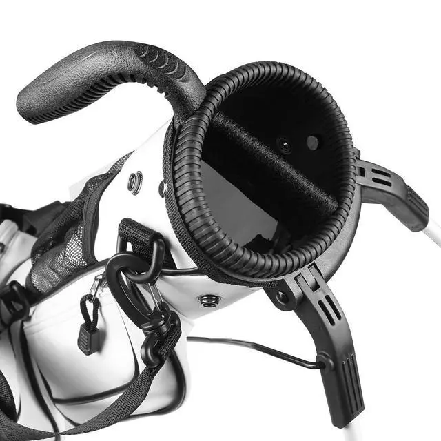 Alt view image 5 of 7 - Pitch 'N Putt Elite Sunday Golf Bag with Stand | Synthetic Leather, Lightweight, Small, Carry Handle, Rain Hood Cover, For A Few Clubs, Par 3, Driving Range, Men & Women