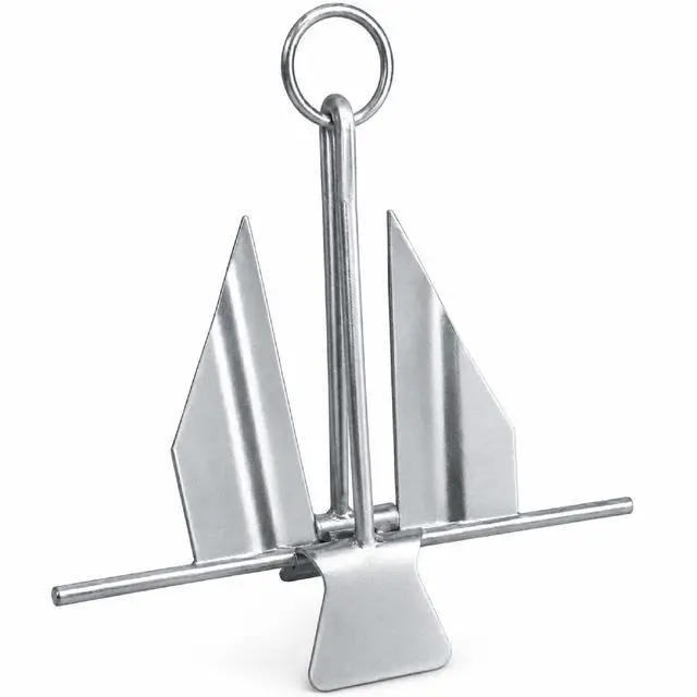 Main image of Fluke Boat Anchor, Galvanized Steel, Slip Ring, Heavy-Duty Boat Anchors for Kayak, Dinghy, Paddleboard, Canoe, Personal Watercraft - Multiple Sizes