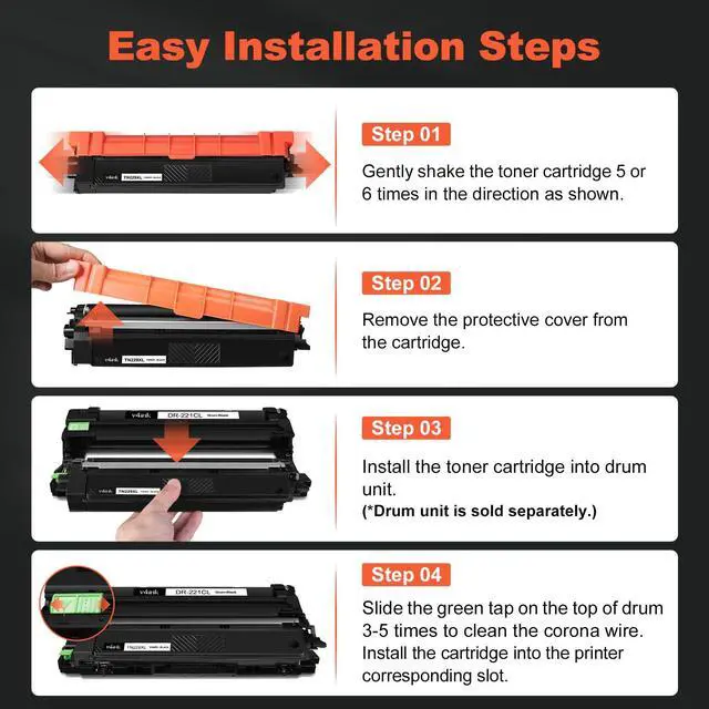 Alt view image 6 of 7 - TN229XL TN229 XL High Yield Toner Cartridge Compatible Replacement for Brother TN229XL TN-229XL Use in HL-L3220CDW L3280CDW L3300CDW MFC-L3720CDW MFC-L3780CDW L3765CDW Printer (TN229XLBK/C/M/Y-4 Pack)