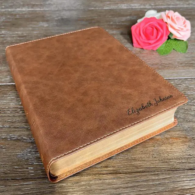 Alt view image 4 of 7 - Personalized KJV Wide-Margin Bible with name Engraved, Custom Bible Engraved Name King James Version Christian Gift Baptism Gifts