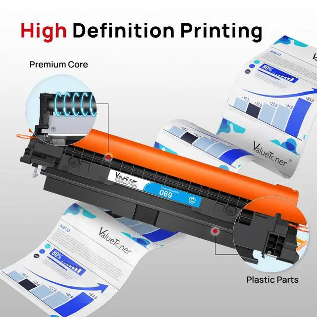 Alt view image 6 of 7 - 069 Toner Cartridge Set with Chip: Replacement for Canon 069 069H, for Canon MF753CdwToner, Works with Canon ImageCLASS MF753Cdw MF751Cdw LBP674Cdw LBP673Cdw LBP674Cx MF752Cdw MF756Cx Printer (4 Pack)