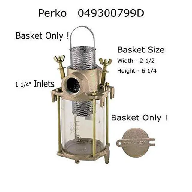 Alt view image 5 of 5 - Raw Water Strainer Basket, for Perko 0493 Series
