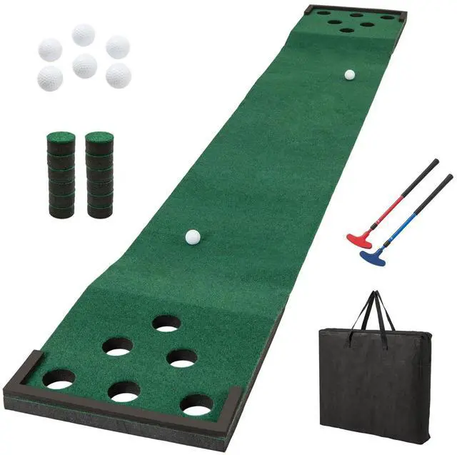 Main image of 11 FT Golf Putting Game Set, Indoor Outdoor Putting Green Mat with 2 Adjustable Putters, 6 Balls & 12 Holes for Party, Backyard, Home & Office, Golf Practice Training Mat