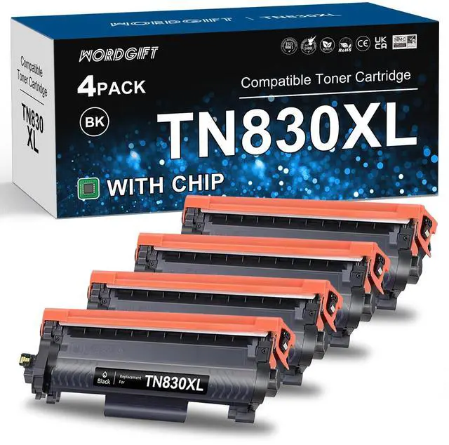 Main image of TN830XL Compatible Toner Cartridge Replacement for Brother TN830XL TN830 TN830 XL/v/r Toner Use with DCP-L2640DW HL-L2405W HL-L2460DW HL-L2480DW MFC-L2820DW (4-Pack, Black, with Chip)