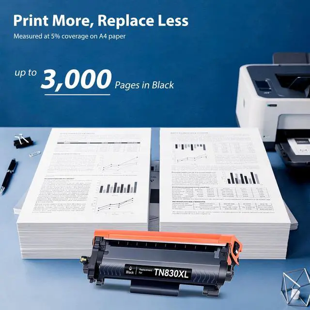 Alt view image 3 of 7 - TN830XL Compatible Toner Cartridge Replacement for Brother TN830XL TN830 TN830 XL/v/r Toner Use with DCP-L2640DW HL-L2405W HL-L2460DW HL-L2480DW MFC-L2820DW (4-Pack, Black, with Chip)