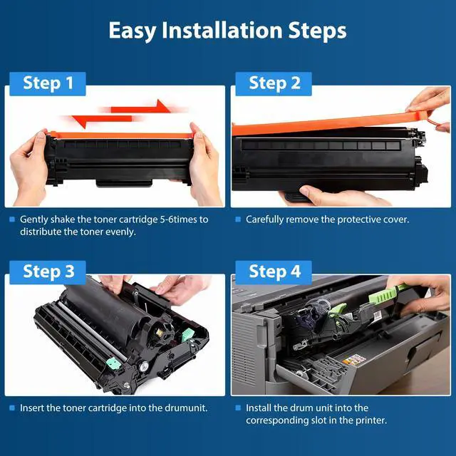 Alt view image 7 of 7 - TN830XL Compatible Toner Cartridge Replacement for Brother TN830XL TN830 TN830 XL/v/r Toner Use with DCP-L2640DW HL-L2405W HL-L2460DW HL-L2480DW MFC-L2820DW (4-Pack, Black, with Chip)