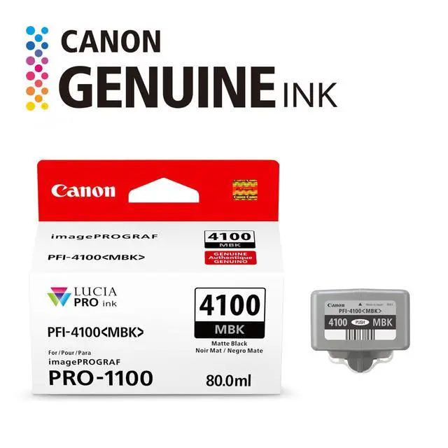 Alt view image 2 of 5 - PFI-4100 Genuine Matte Black Ink Tank, Compatible with imagePROGRAF PRO-1100 Printers