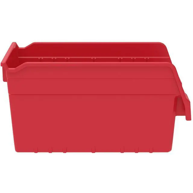 Alt view image 2 of 7 - 30090 Plastic Nesting ShelfMax Storage Bin Box, (12-Inch x 6-Inch x 6-Inch), Red, (10-Pack)