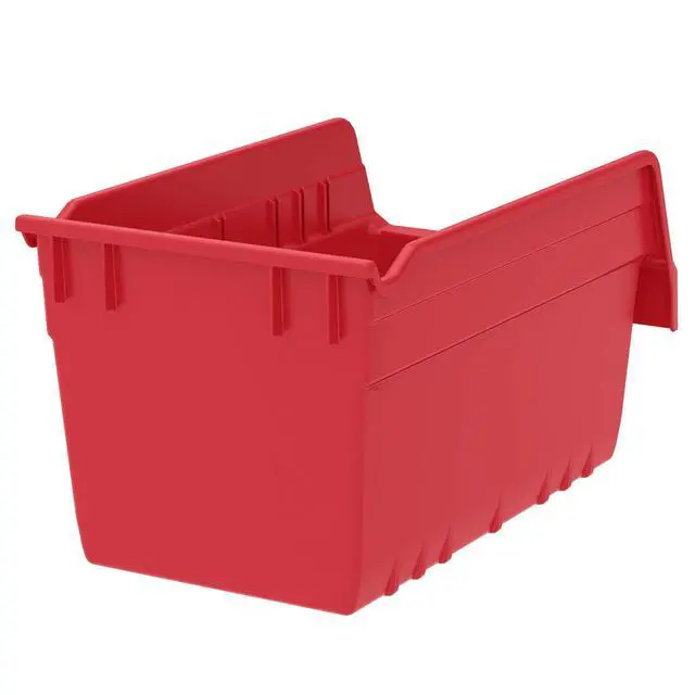 Alt view image 3 of 7 - 30090 Plastic Nesting ShelfMax Storage Bin Box, (12-Inch x 6-Inch x 6-Inch), Red, (10-Pack)