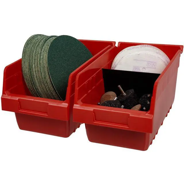 Alt view image 7 of 7 - 30090 Plastic Nesting ShelfMax Storage Bin Box, (12-Inch x 6-Inch x 6-Inch), Red, (10-Pack)