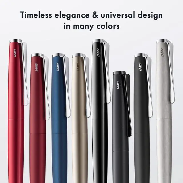 Alt view image 6 of 6 - studio royalred - ballpoint pen in elegant stainless steel casing - with propeller-shaped clip - incl. giant refill M 16 in line width M in black