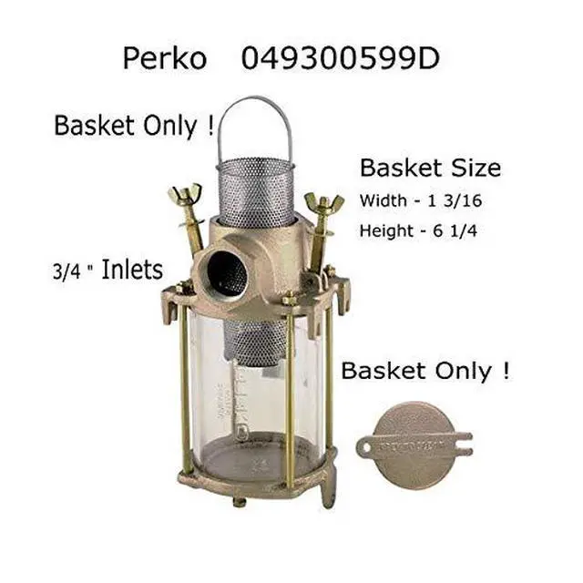 Alt view image 4 of 5 - Raw Water Strainer Basket, for Perko 0493 Series
