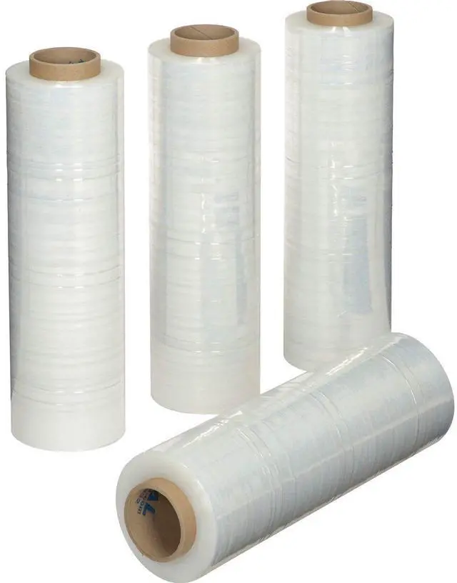Main image of 17 Inch x 1500 Feet 40 Gauge Pre Stretch Plastic Wrap Pallet Wrapping 4.75 Lbs per Roll. Made in USA with Virgin Material. Durable & Light Weight. Stretch wrap for Moving, Shrink wrap roll (4 Pack)