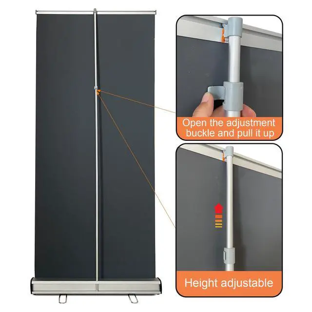 Alt view image 2 of 7 - 36" x72 -90" Retractable Roll up Banner StandHeight adjustablewith heavy-duty base and Padded Carrying Bag for Trade Shows, Conferences, Promotional Events (STAND ONLY)