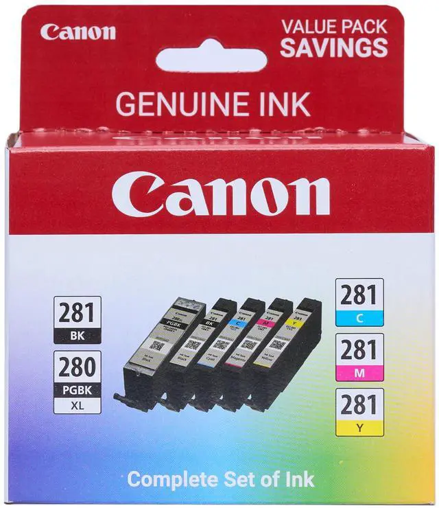 Main image of PGI-280XL/CLI-281 5 Color Pack Compatible to TR8520, TR7520, TS9120 Series,TS8120 Series, TS6120 Series