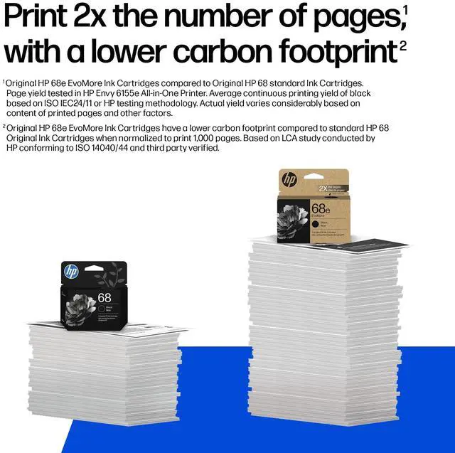 Alt view image 3 of 7 - 68e EvoMore High Yield Black Ink Cartridge | Works with Envy 6100e, 6500e Series | Carbon Neutral | 7FP22TN
