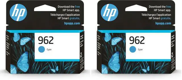 Main image of 962 Cyan Ink Cartridge | Works with OfficeJet 9010,Pro 9010,9020 | Eligible for Instant Ink 3HZ96AN,(Pack of 2)