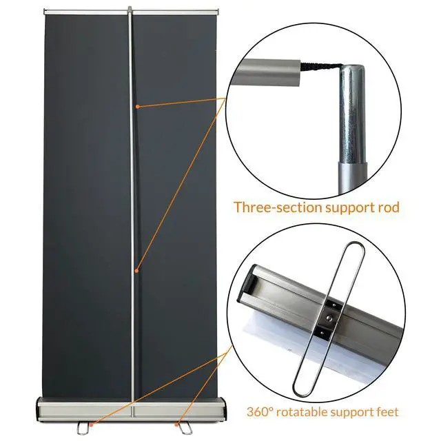 Alt view image 3 of 7 - 33.5"x80" Retractable Roll up Banner Standwith heavy-duty base and Padded Carrying Bag for Trade Shows, Conferences, Promotional Events (STAND ONLY)