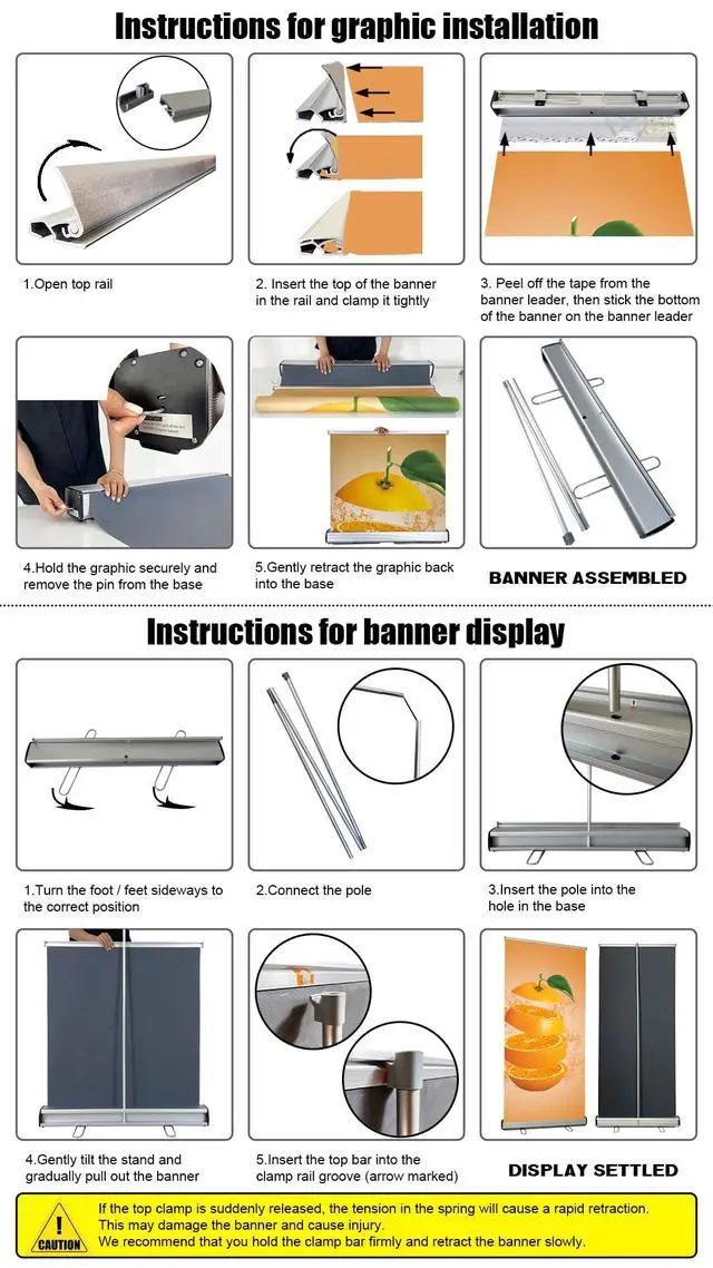 Alt view image 7 of 7 - 33.5"x80" Retractable Roll up Banner Standwith heavy-duty base and Padded Carrying Bag for Trade Shows, Conferences, Promotional Events (STAND ONLY)