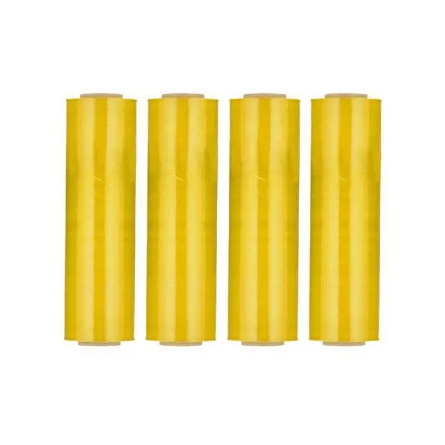 Alt view image 2 of 7 - PSBM Dark Yellow Stretch Wrap, 4 Rolls 18 Inch x 1500 Feet 63 Gauge Heavy Duty Plastic Wrap Industrial Strength Shrink Film for Moving, Packing & Shipping