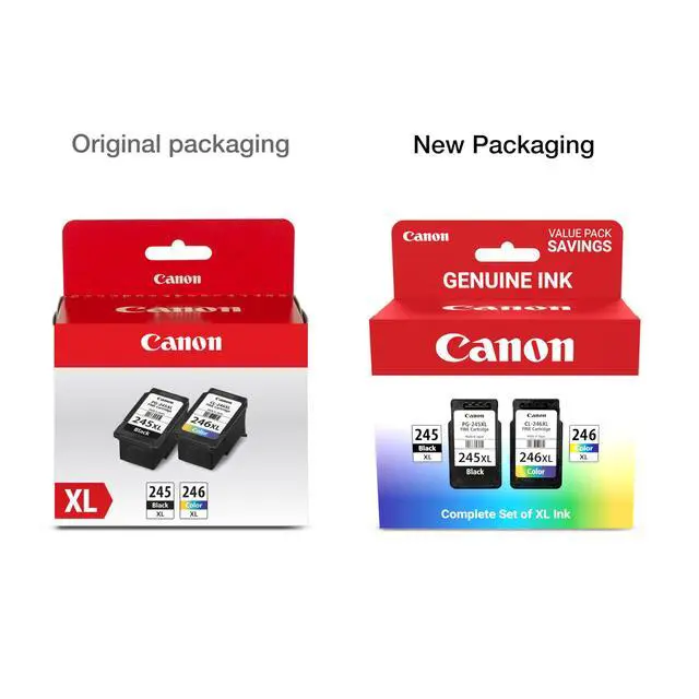 Alt view image 3 of 7 - PG-245 XL / CL-246 XL Genuine Ink Value Pack (2 Cartridges), Compatible with iP2820, MG2420/2924/2920/3020/2522/2525, MX492, TS3120/302/302a/202/202a/4520/3320