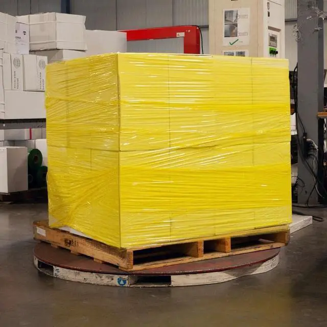 Alt view image 6 of 7 - PSBM Dark Yellow Stretch Wrap, 4 Rolls 18 Inch x 1500 Feet 63 Gauge Heavy Duty Plastic Wrap Industrial Strength Shrink Film for Moving, Packing & Shipping