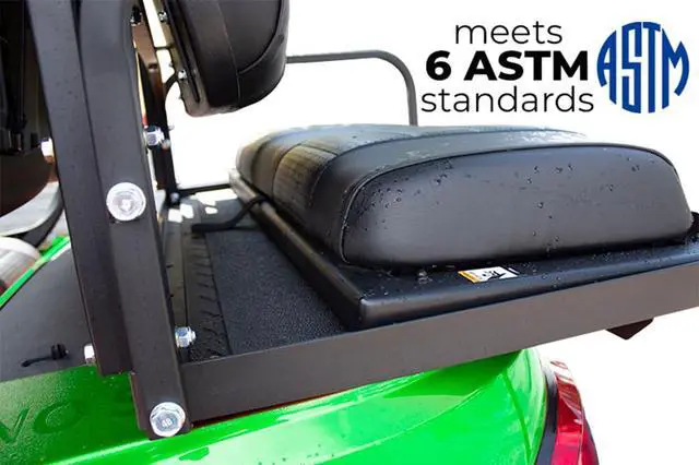 Alt view image 3 of 5 - Rear Seat Golf Cart Mat Fold-Down EPDM Rubber Cargo Mat for Club Car, Yamaha, EZGO | Non-Slip, UV Resistant, Durable Golf Cart Mats for EZGO & More | Heavy-Duty Golf Cart Mats
