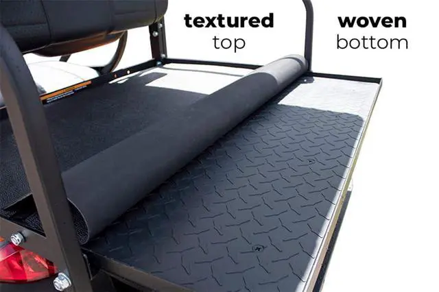 Alt view image 4 of 5 - Rear Seat Golf Cart Mat Fold-Down EPDM Rubber Cargo Mat for Club Car, Yamaha, EZGO | Non-Slip, UV Resistant, Durable Golf Cart Mats for EZGO & More | Heavy-Duty Golf Cart Mats