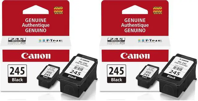 Main image of PG-245 Genuine Black Ink Cartridge, Compatible with iP2820, MG2420/2924/2920/3020/2522/2525, MX492, TS3120/302/302a/202/202a/4520/3320 (Pack of 2)