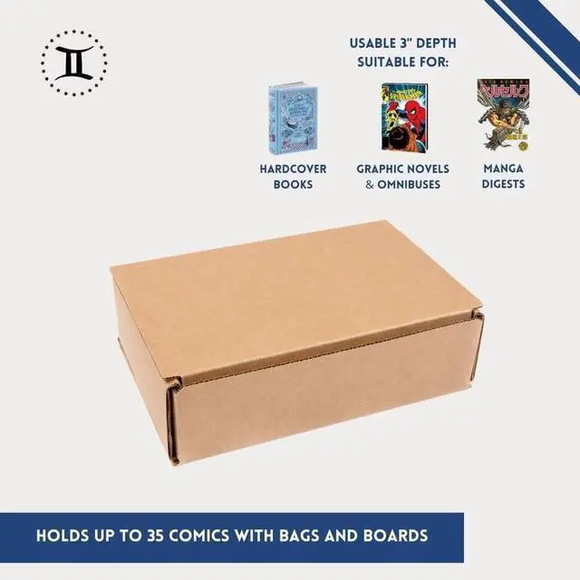 Alt view image 4 of 5 - Gemini Comic Box Mailers (Silver Size) | Pack of 25 Mailers + Filler Pads | Ships up to 35 Comics with Silver Size Boards | Heavy Duty Shipping Boxes for Comic Books, Graphic Novels, Omnibus, Manga