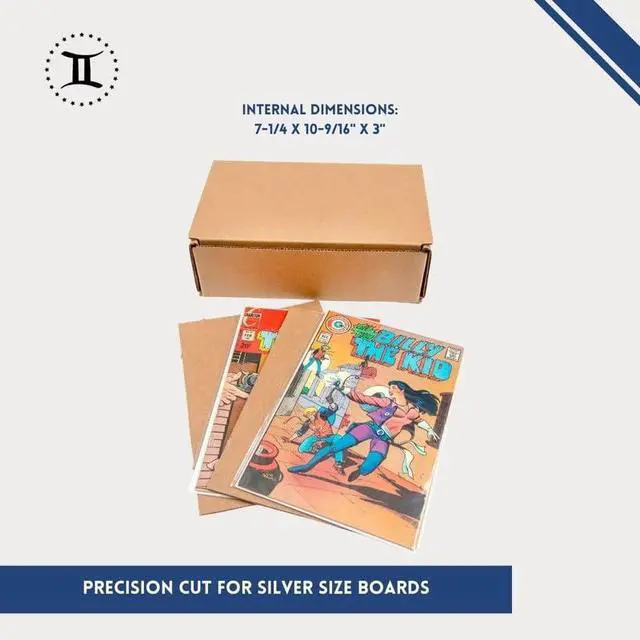 Alt view image 5 of 5 - Gemini Comic Box Mailers (Silver Size) | Pack of 25 Mailers + Filler Pads | Ships up to 35 Comics with Silver Size Boards | Heavy Duty Shipping Boxes for Comic Books, Graphic Novels, Omnibus, Manga