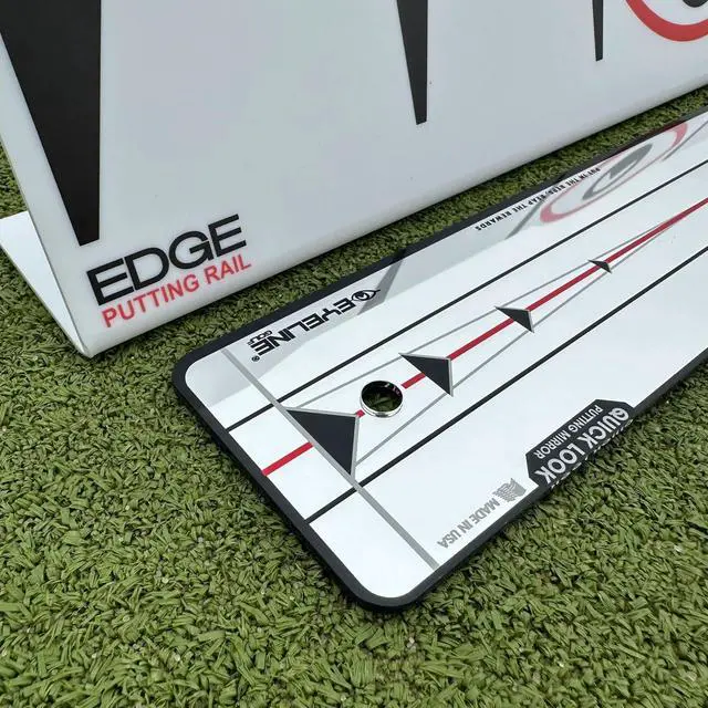 Alt view image 4 of 7 - Quick Look Mirror and 70 Degree Edge Putting Rail Compact Golf Training Aid for Putting Stroke with Slight Arc Use on Indoor Greens or Outdoors