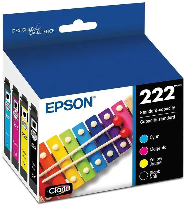 Main image of 222 Claria Ink Standard Capacity Black & Color Cartridge Combo Pack (T222120-BCS) Works with Workforce WF-2960, Expression XP-5200