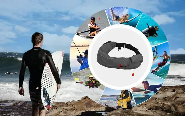 Alt view image 6 of 7 - Inflatable Life Jacket Life Vest Life Ring Belt Pack Waist Bag Manual