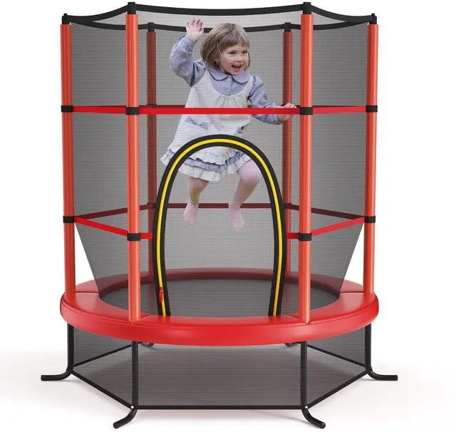 Main image of 55'' Mini Kids Trampoline With Safety Enclosure Net, ASTM Approved, No-Gap Safe Design, Easy to Assemble 4.6 Ft Outdoor Indoor Small Toddler