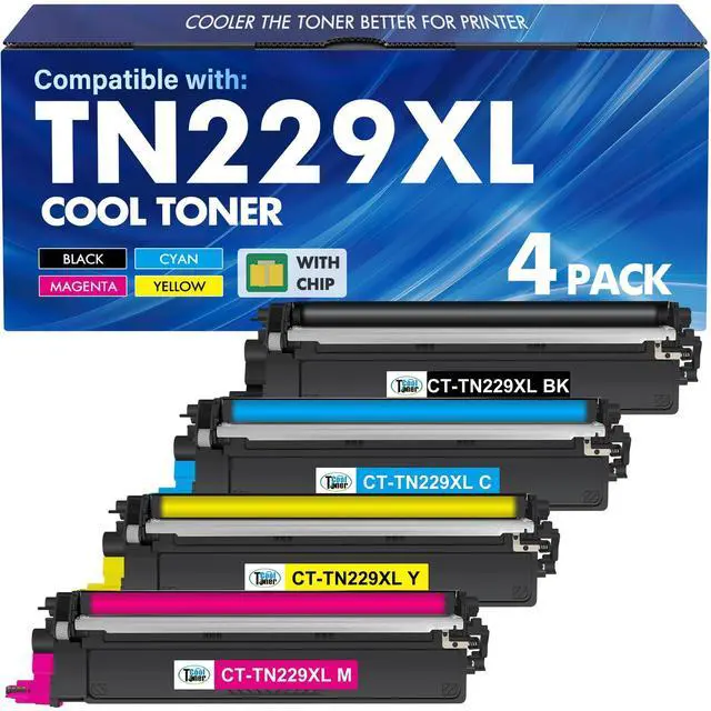 Main image of TN229 TN229XL Toner Cartridges 4 Pack MFC-L3780CDW MFC-L3720CDW HL-L3280CDW | Compatible for Brother HL-L3220CDW HL-L3300CDW HL-L3295CDW MFC-L3765CDW TN-229XL TN 229 229XL Toner Cartridges Printer
