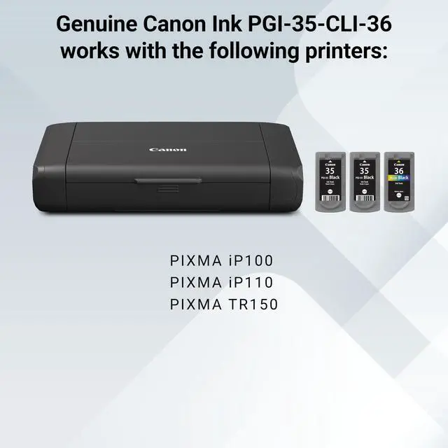 Alt view image 5 of 7 - PGI-35/CLI-36 2 Genuine Black and Color Value Pack Compatible to iP100, iP110, TR150 and TR160 Printers