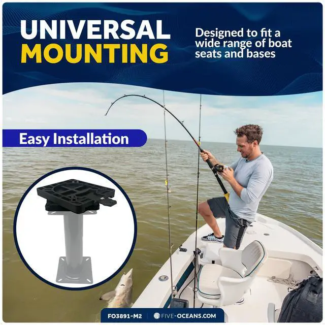 Alt view image 4 of 7 - Boat Seat Swivel, 2-Pack Marine Quick-Release Seat Swivel Mount with Removable Bracket, Black - FO3891-M2