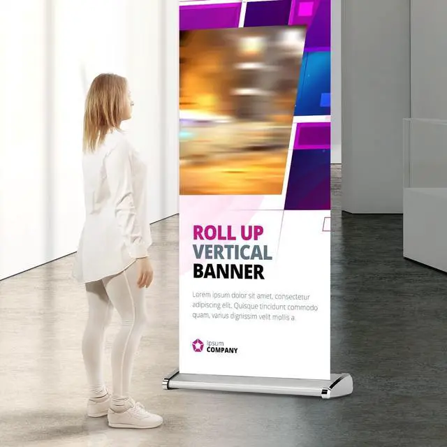 Alt view image 3 of 7 - Custom Retractable Banner Stand 33x80 | Pull Up Roll Up Banner for Trade Shows & Events | Premium Silver Stand | Full Color Custom Print | Travel Case Included | Made in USA | 2-Day Turnaround